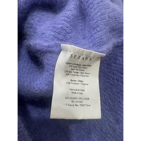 Sezane La Maille Paris Super Kid Mohair Baby Alpaca Wool Button Cardigan Size M - Picture 4 of 6